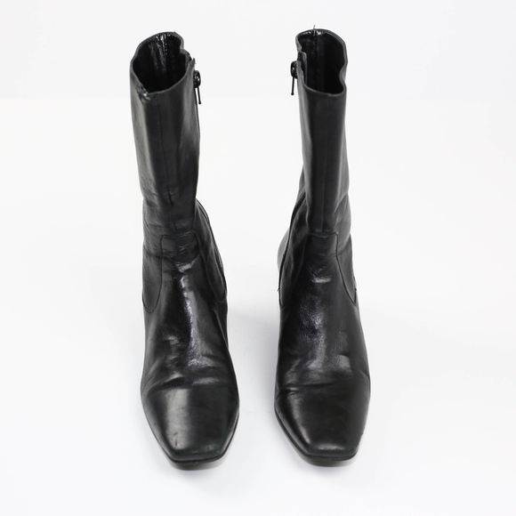 Antonio Melani Boots Heeled Black Leather - Picture 2 of 4